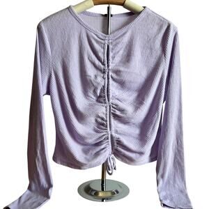 Wild Fable Women's Light Purple Lace-Up Cozy Knit Blouse - Size XXL - NWT